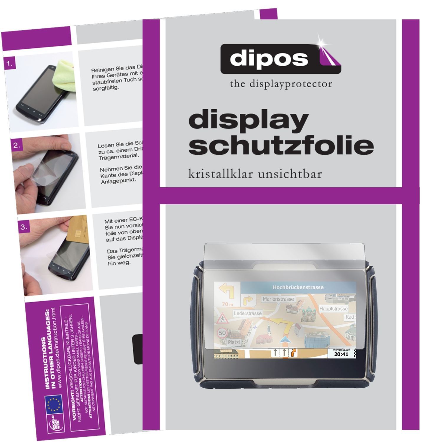 3x Schutzfolie klar für NavGear TourMate N4 Displa (1)