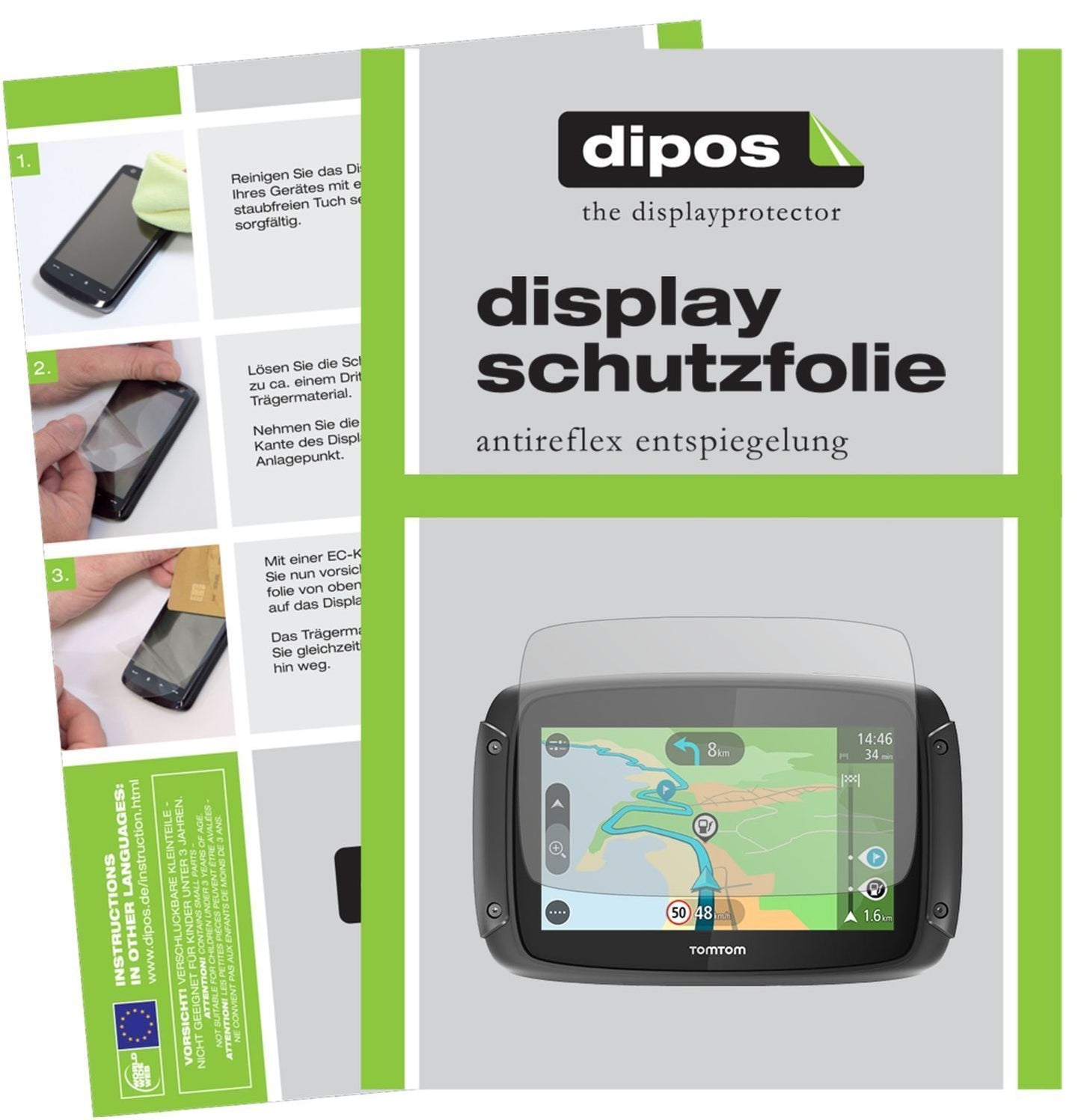3x Schutzfolie matt für TomTom Rider 42 Display-Sc (1)