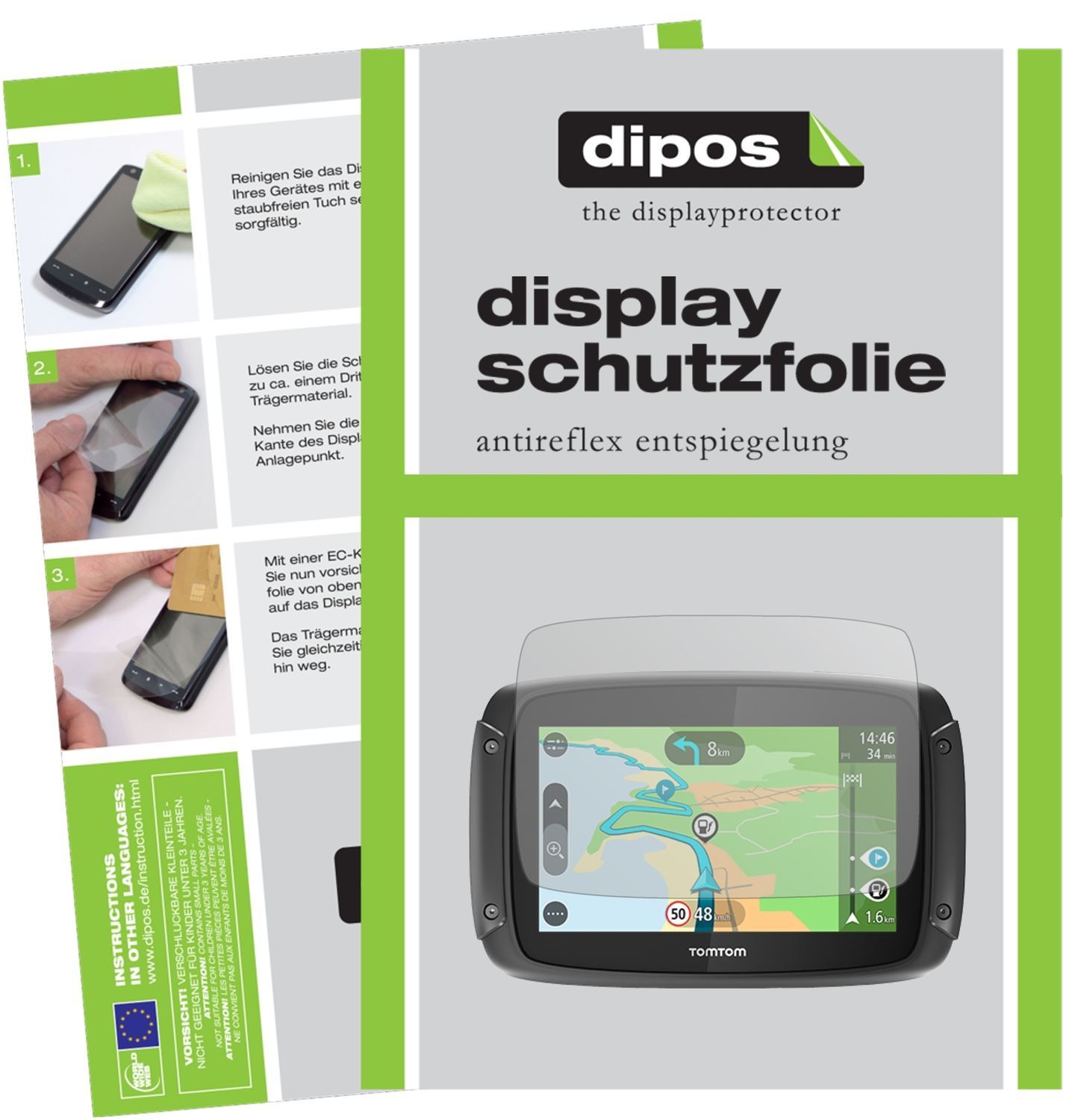 3x Schutzfolie matt für TomTom Rider 420 Display-S (1)