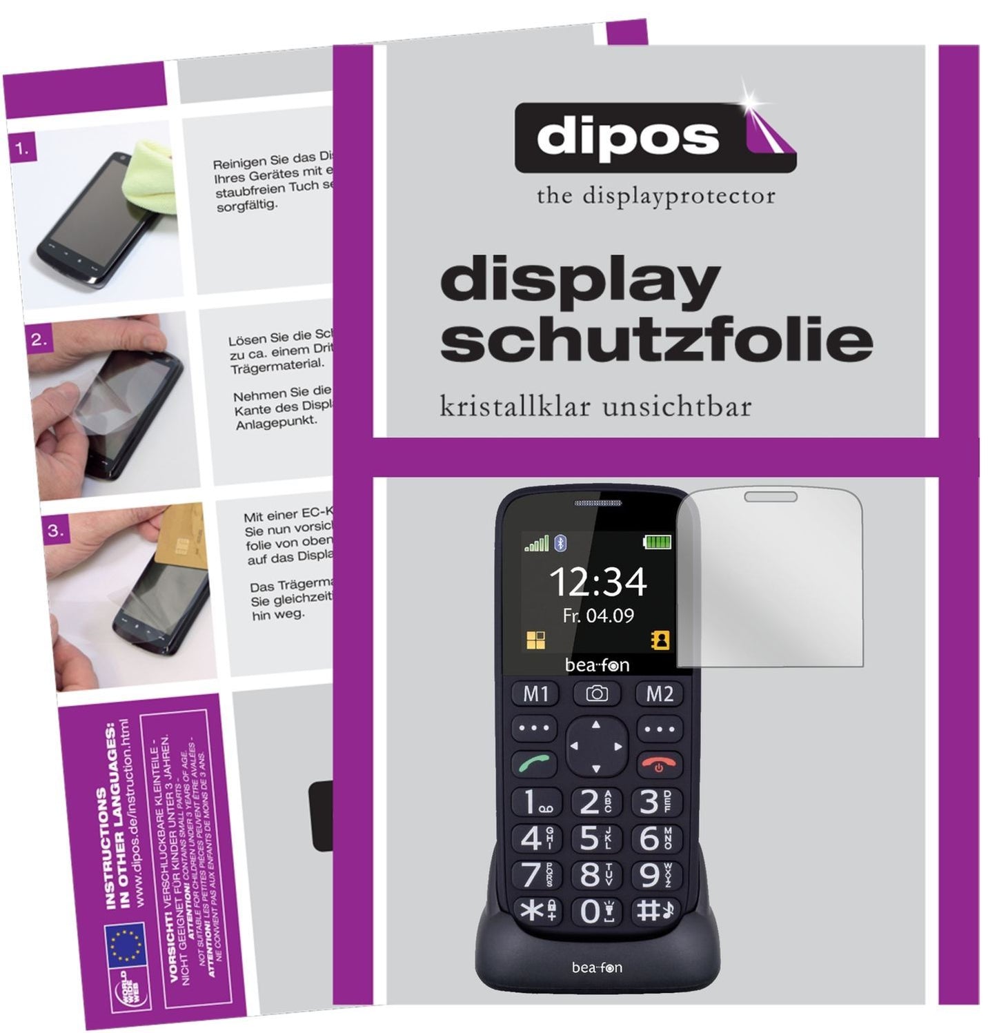 2x Schutzfolie klar für bea-fon SL240 Display-Schu (1)
