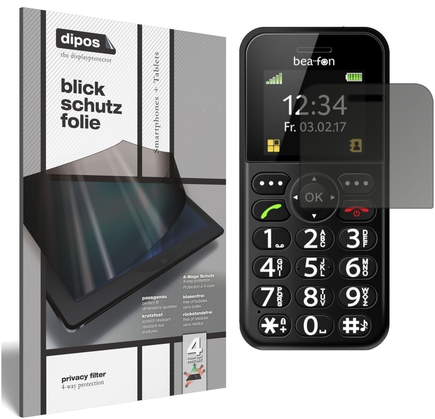 Blickschutzfolie für bea-fon SL150 matt Schutzfoli (1)