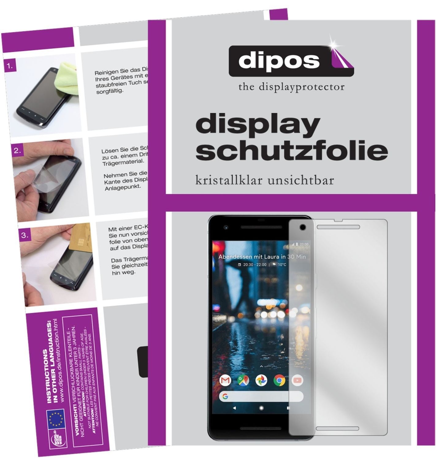 6x Schutzfolie klar für Google Pixel 2 Display-Sch (1)