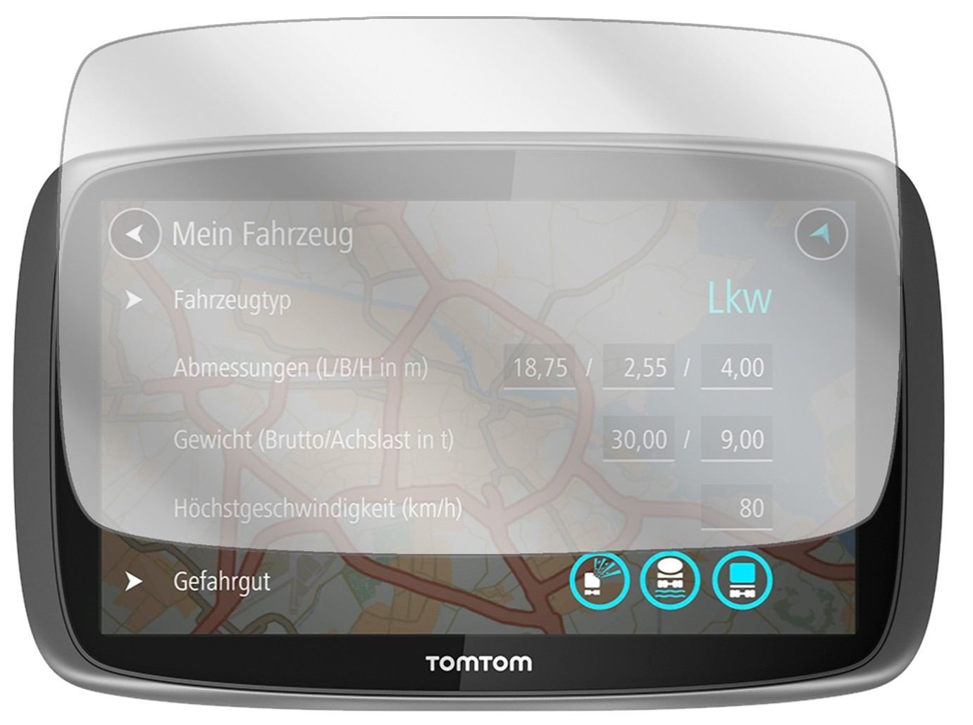 3x Schutzfolie klar für TomTom Pro 7250 Display-Sc (2)