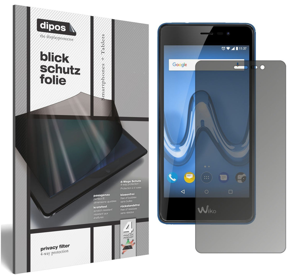Blickschutzfolie für Wiko Tommy 2 Plus matt Schutz (1)