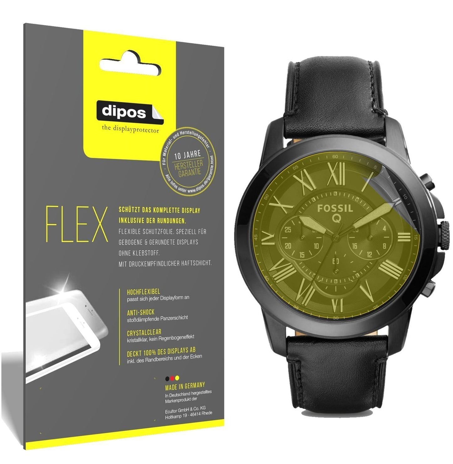 3x 3D Full Cover Schutzfolie für Fossil Q Grant (1)