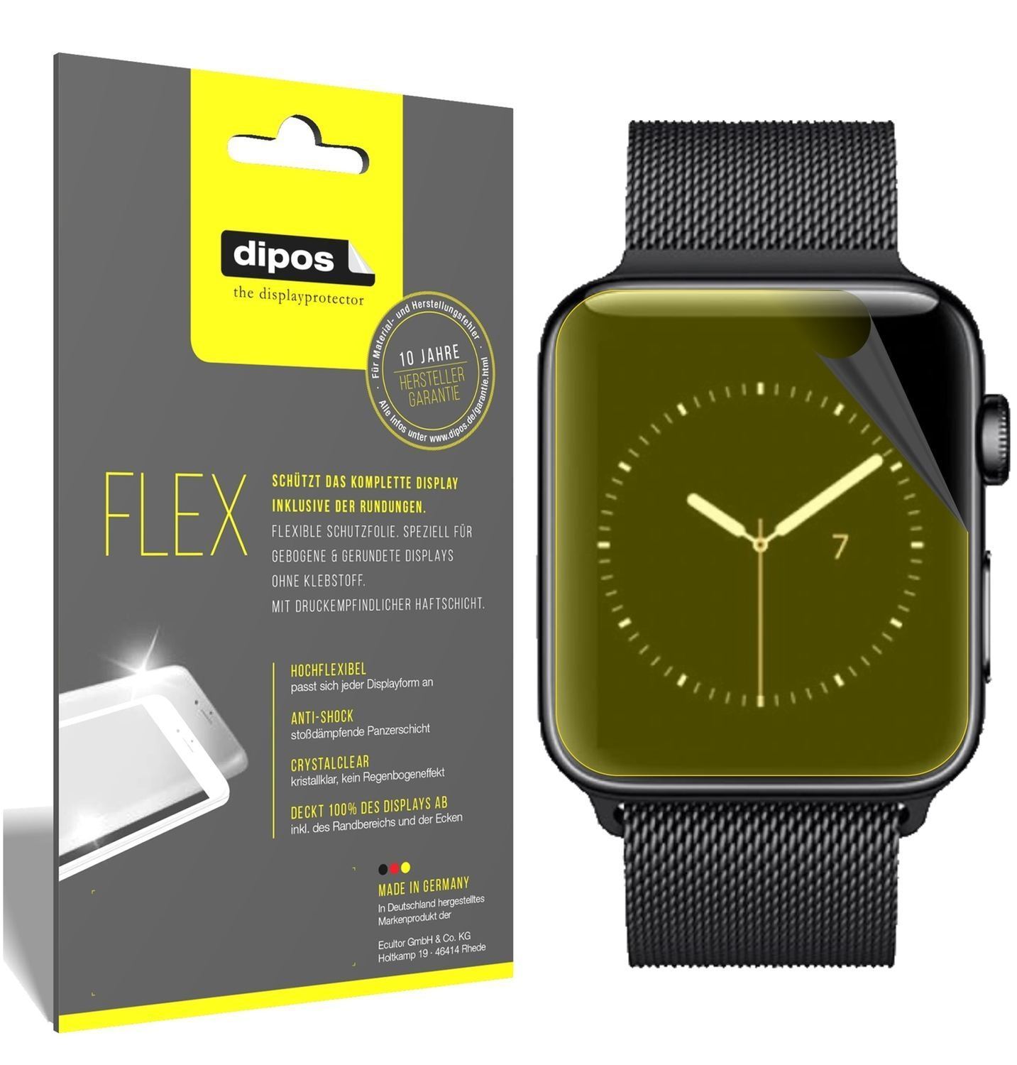 3x 3D Full Cover Schutzfolie für Apple Watch Serie (1)