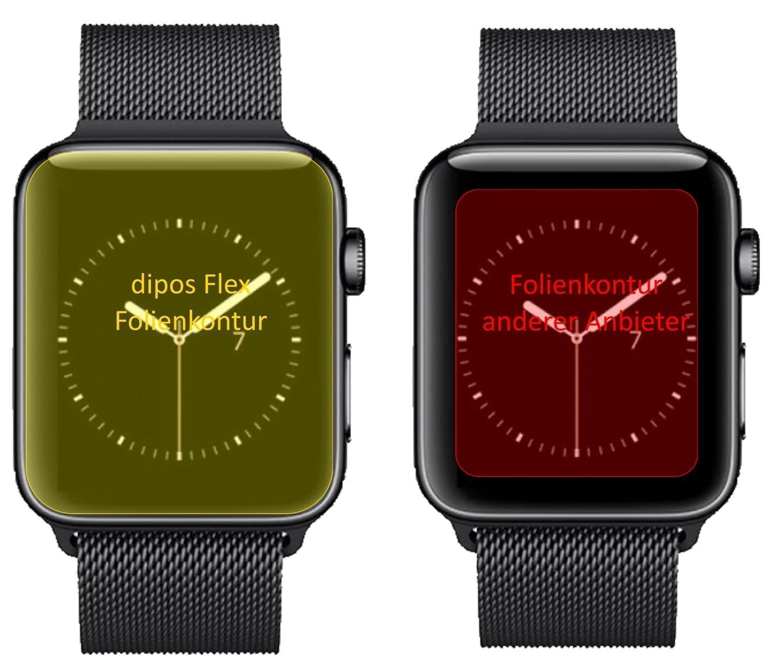 3x 3D Full Cover Schutzfolie für Apple Watch Serie (2)