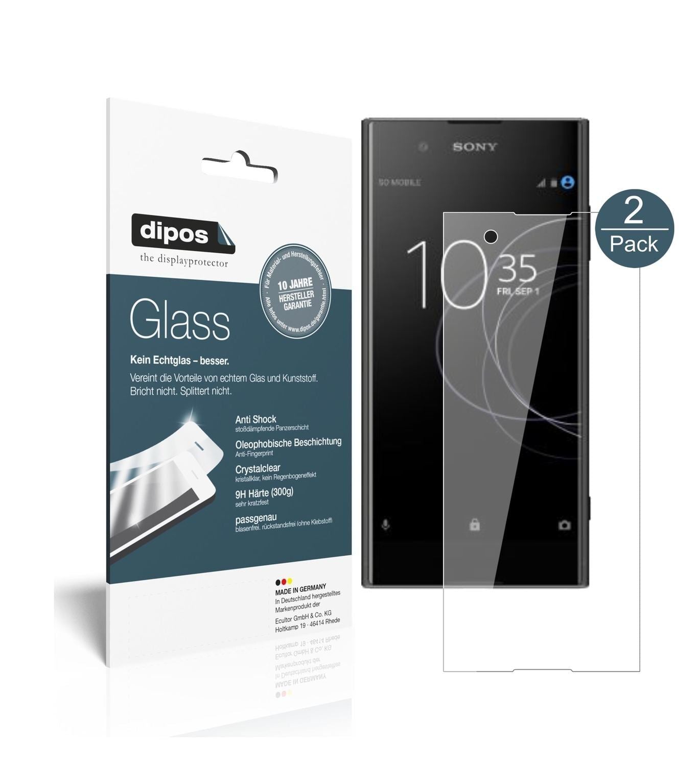 2x 9H Schutzfolie für Sony Xperia XA1 Plus Panzerf (1)