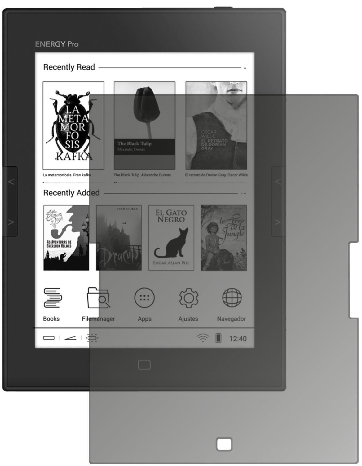 Blickschutzfolie für Energy Sistem eReader Pro HD  (2)