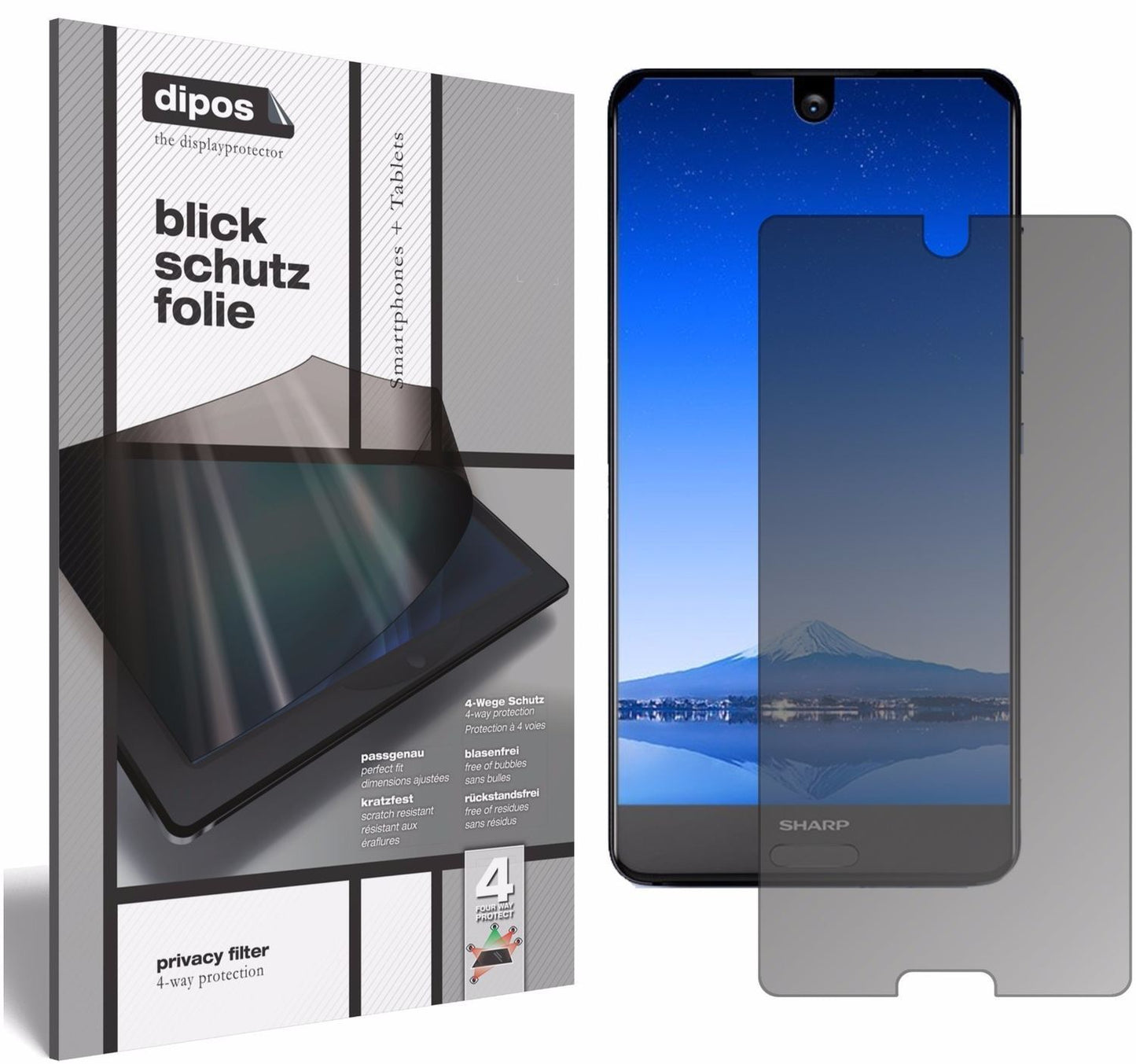 Blickschutzfolie für Sharp Aquos S2 matt Schutzfol (1)