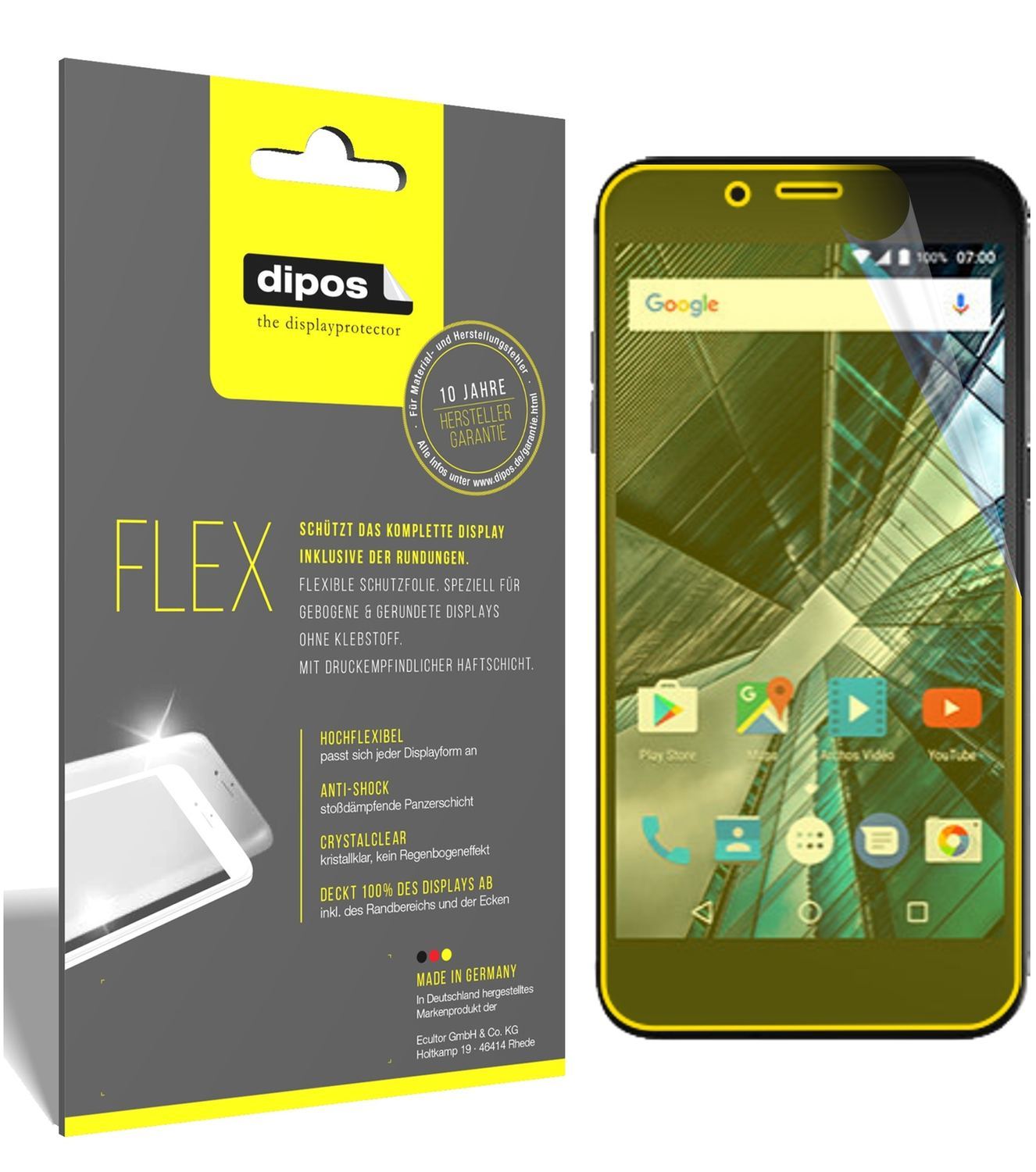 3x 3D Full Cover Schutzfolie für Archos Sense 50 D (1)