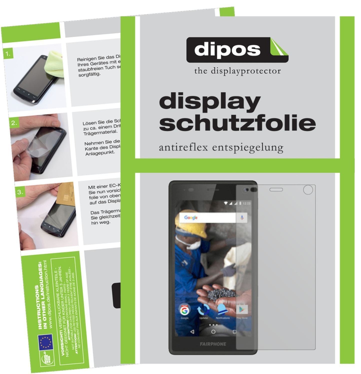 2x Schutzfolie matt für Fairphone 2 Display-Schutz (1)