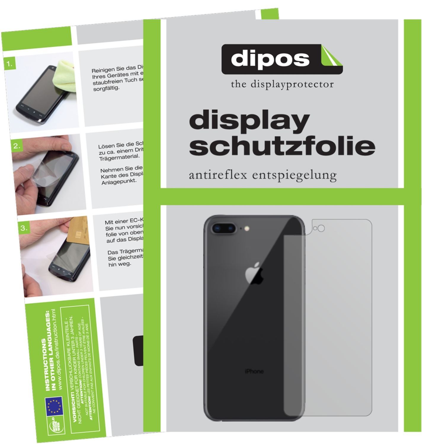 6x Schutzfolie matt für Apple iPhone 8 Plus Rückse (1)