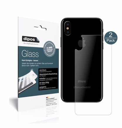 2x 9H Schutzfolie matt für Apple iPhone X Rückseit (1)