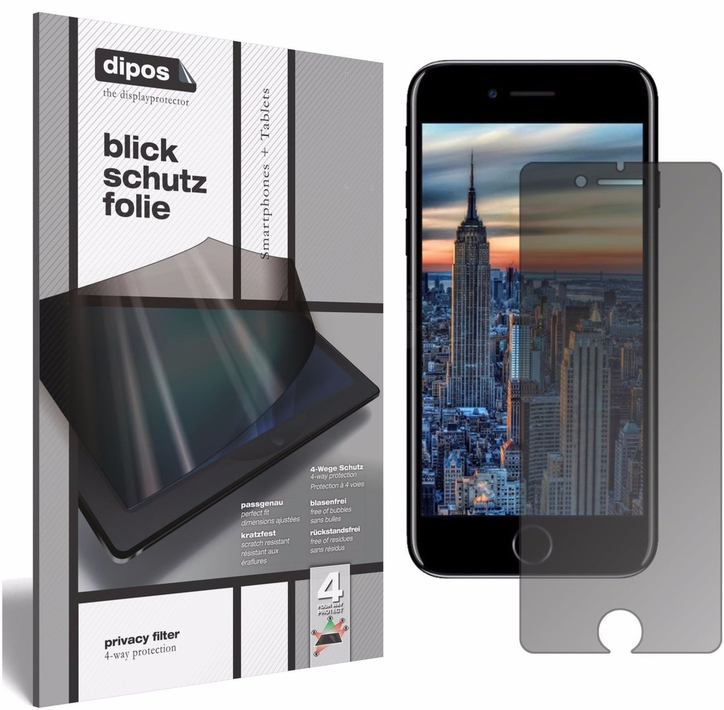 Blickschutzfolie für Apple iPhone 8 Plus matt Schu (1)