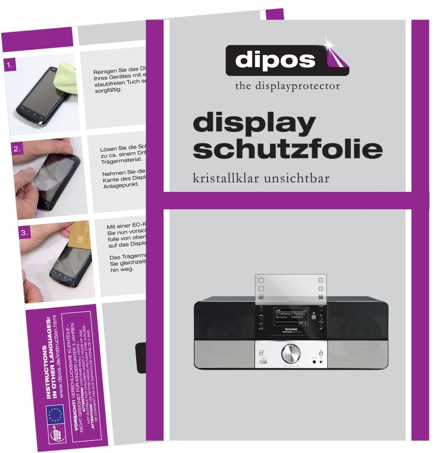 3x Schutzfolie klar für TechniSat Digitradio 360 C (1)