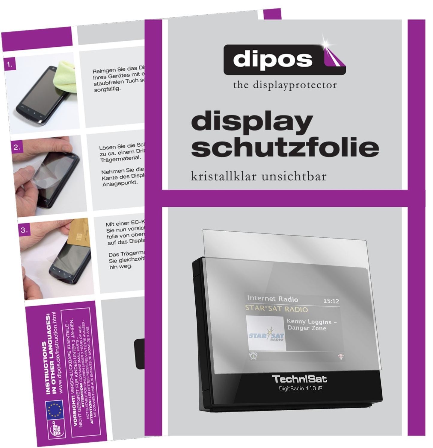3x Schutzfolie klar für TechniSat DigitRadio 110 I (1)