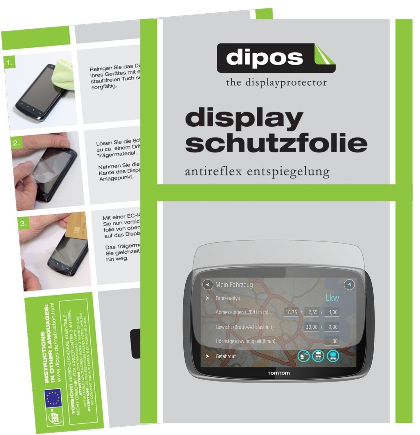 3x Schutzfolie matt für TomTom Trucker 500 Display (1)