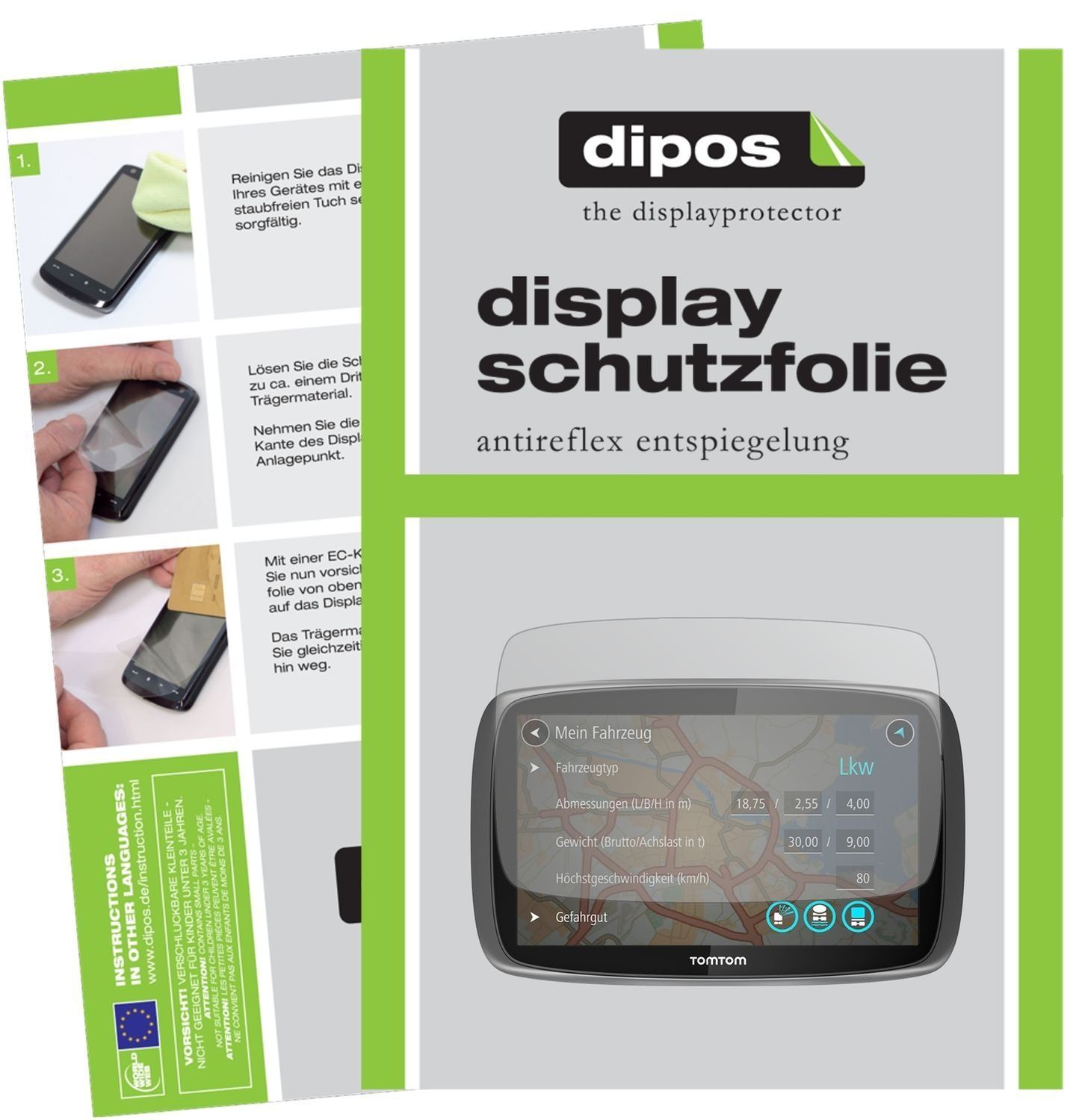 3x Schutzfolie matt für TomTom Trucker 500 Display (1)
