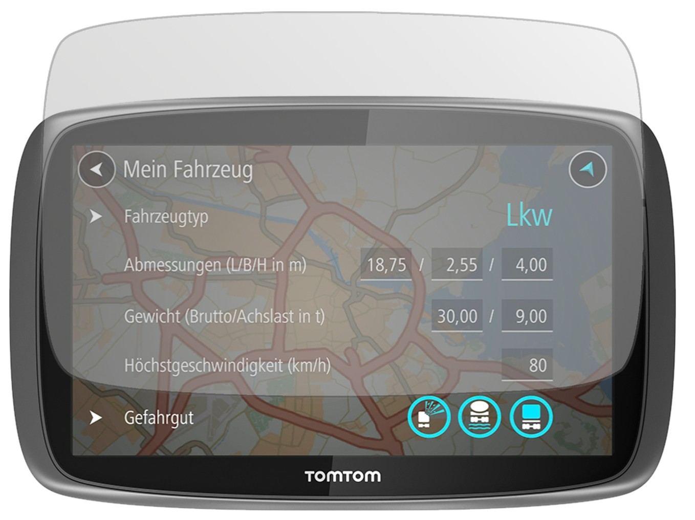 3x Schutzfolie matt für TomTom Trucker 500 Display (2)