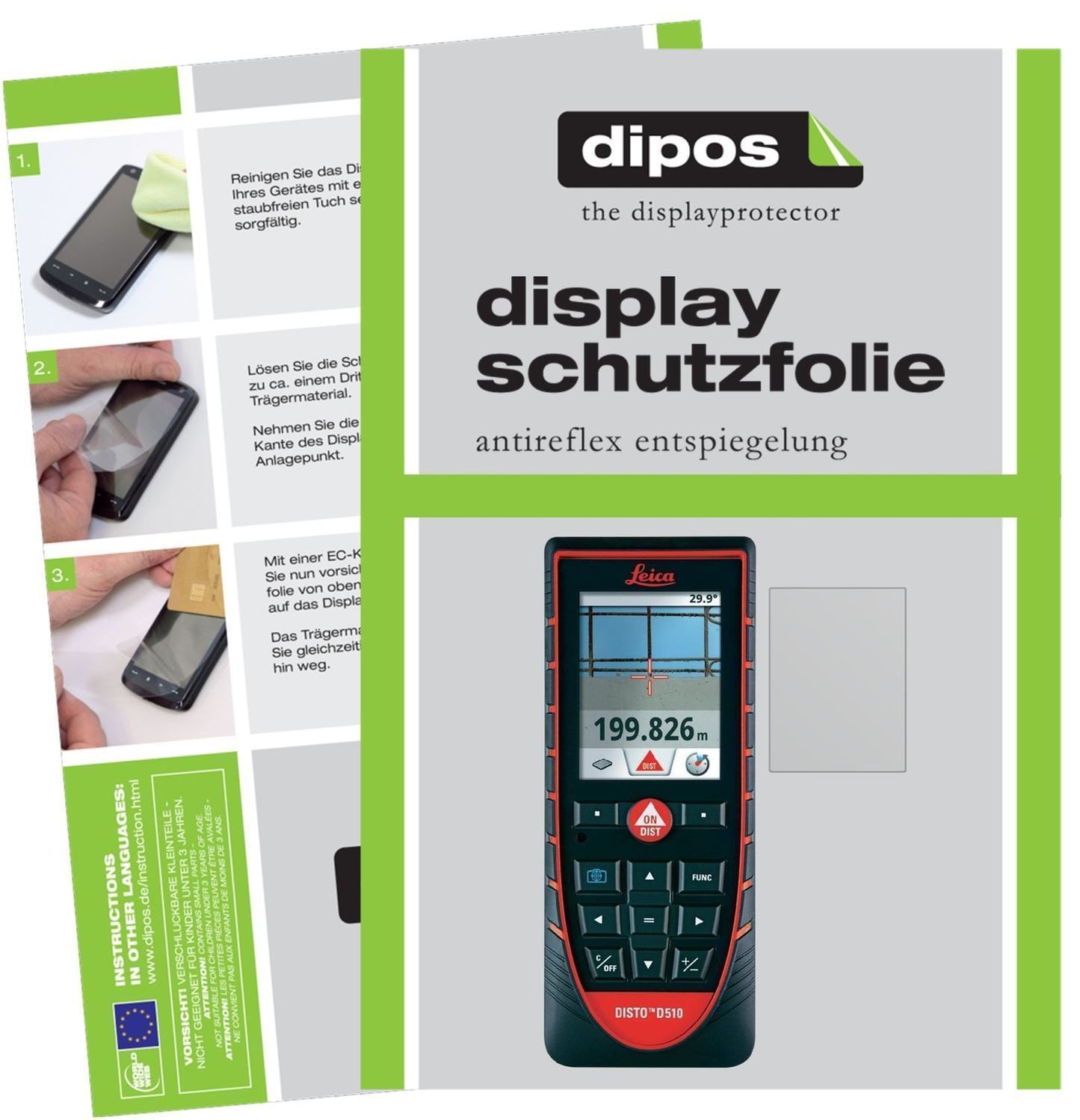 3x Schutzfolie matt für Leica DISTO 510 Display-Sc (1)