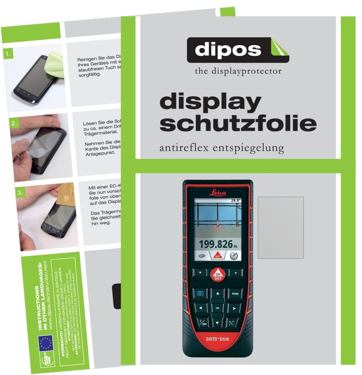 3x Schutzfolie matt für Leica DISTO 510 Display-Sc (1)