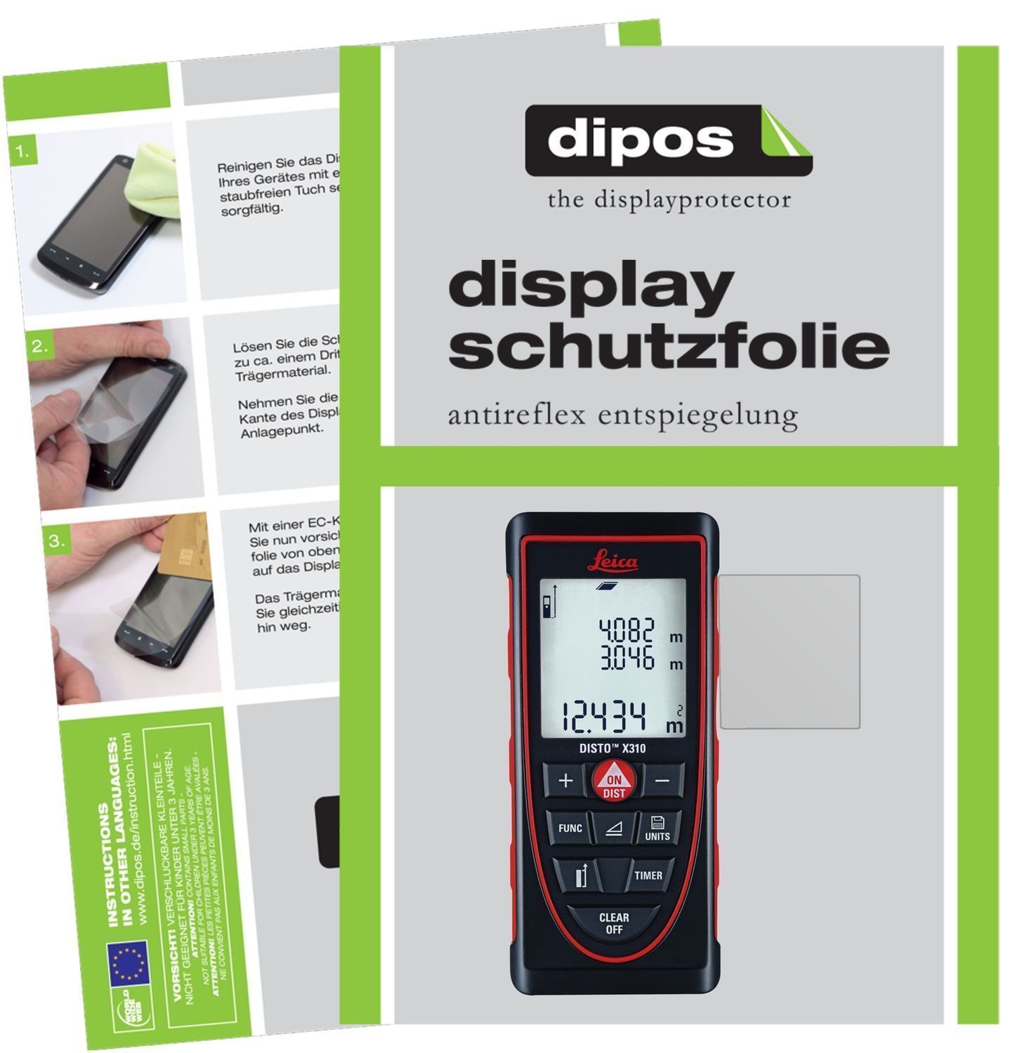 3x Schutzfolie matt für Leica DISTO X310 Display-S (1)
