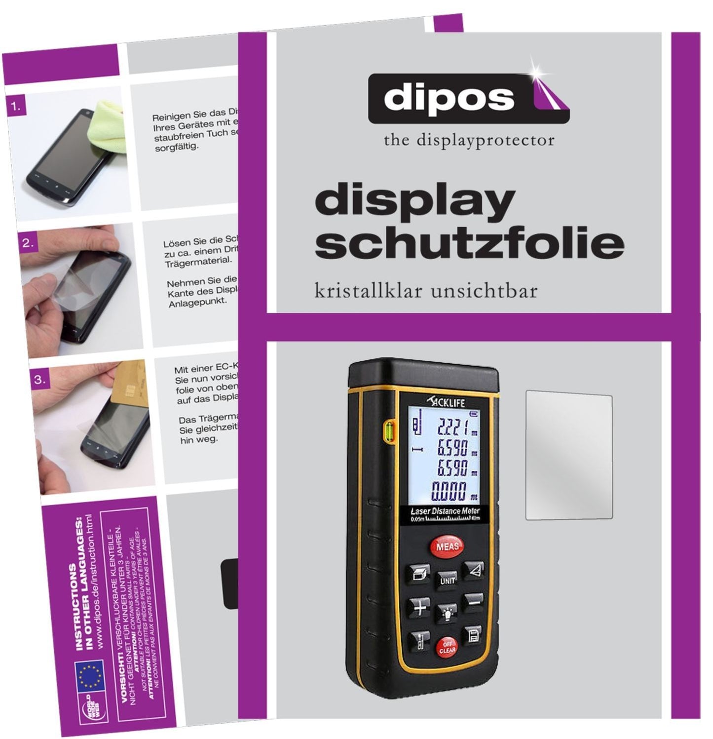 3x Schutzfolie klar für Tacklife A-LDM01 40 Advanc (1)