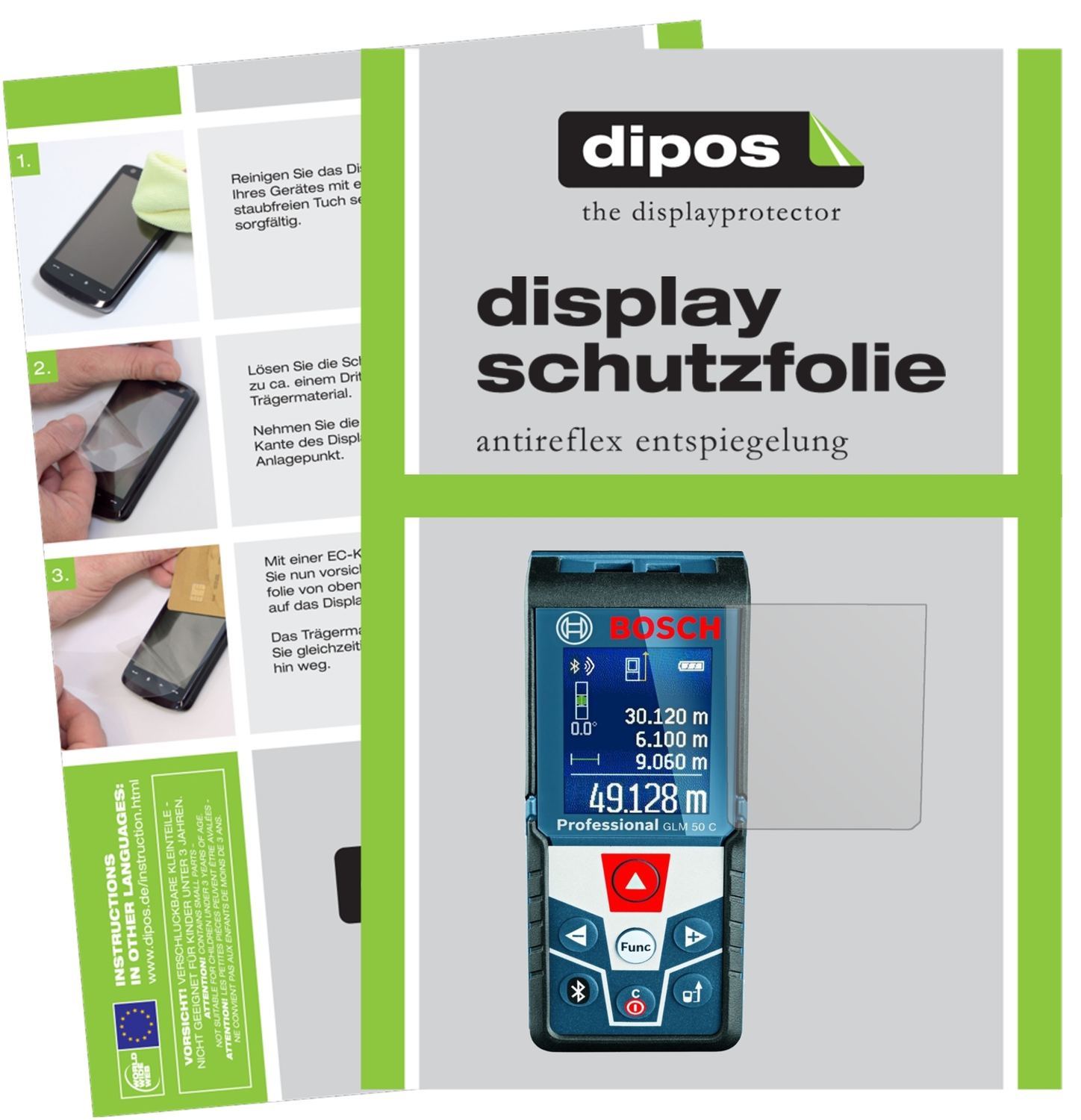 3x Schutzfolie matt für Bosch Professional GLM 50  (1)