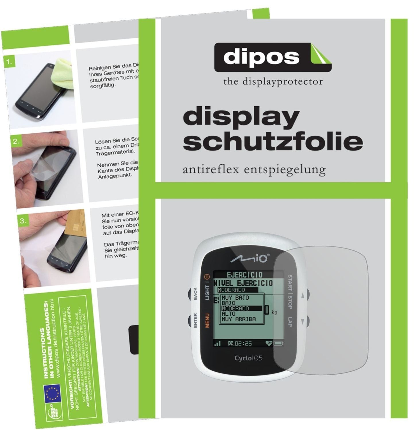 3x Schutzfolie matt für Mitac Mio Cyclo 105 H Disp (1)