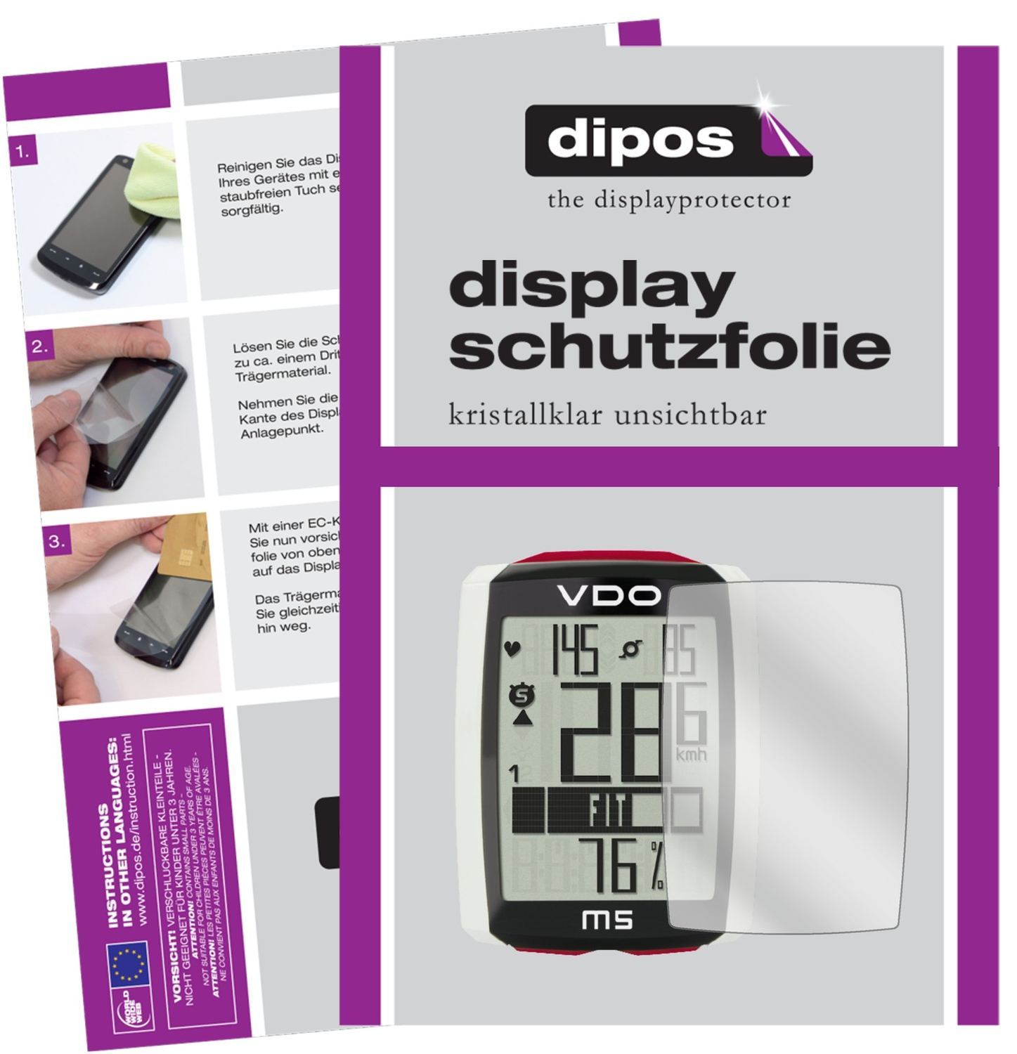3x Schutzfolie klar für VDO M5 WL Display-Schutzfo (1)