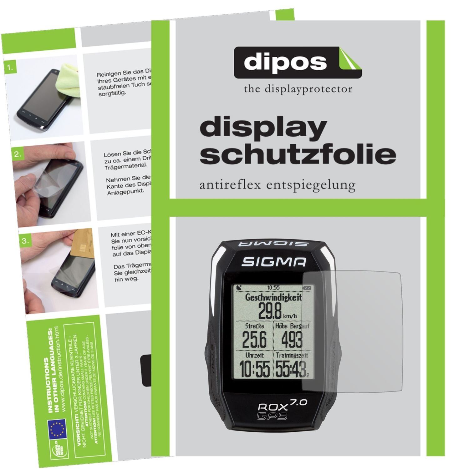 3x Schutzfolie matt für Sigma Rox GPS 7.0 Display- (1)