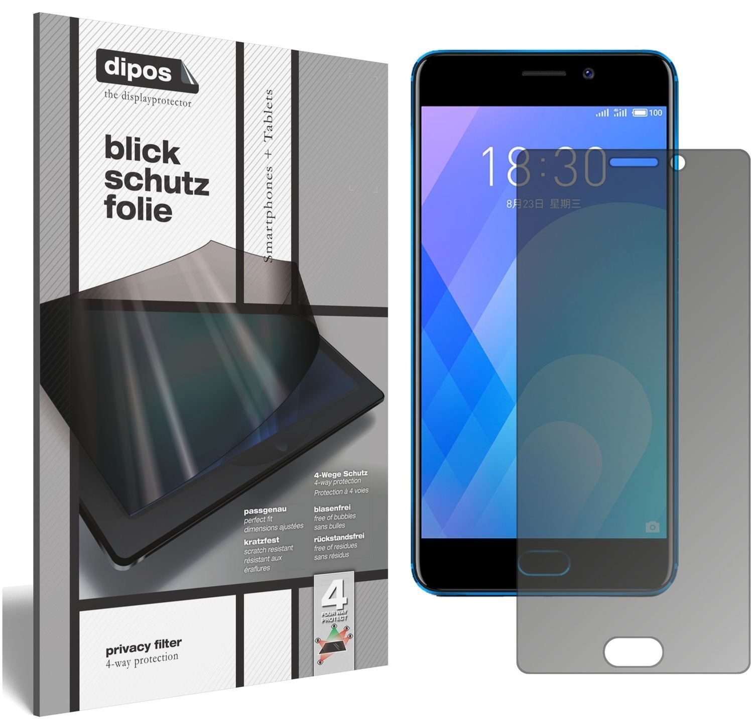 Blickschutzfolie für Meizu M6 Note matt Schutzfoli (1)