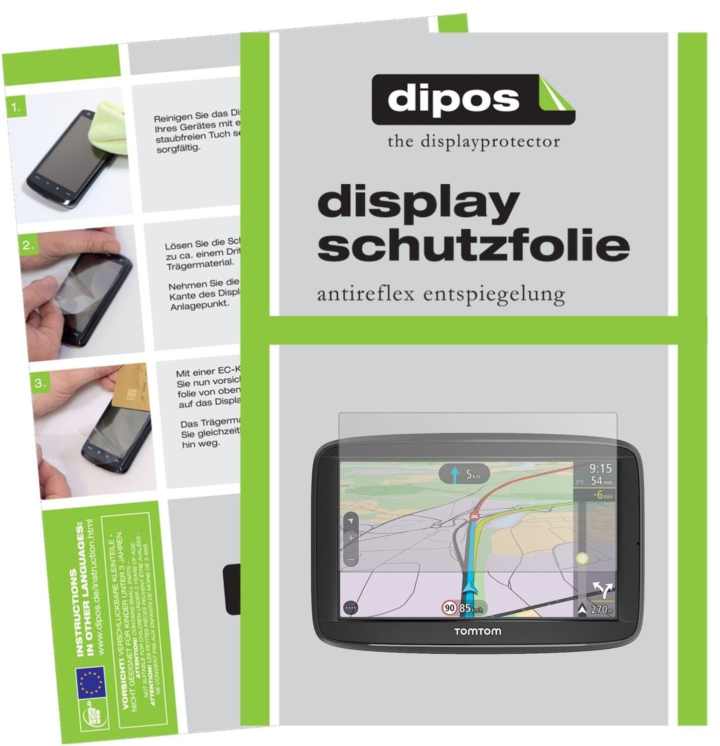 3x Schutzfolie matt für TomTom Via 62 Display-Schu (1)