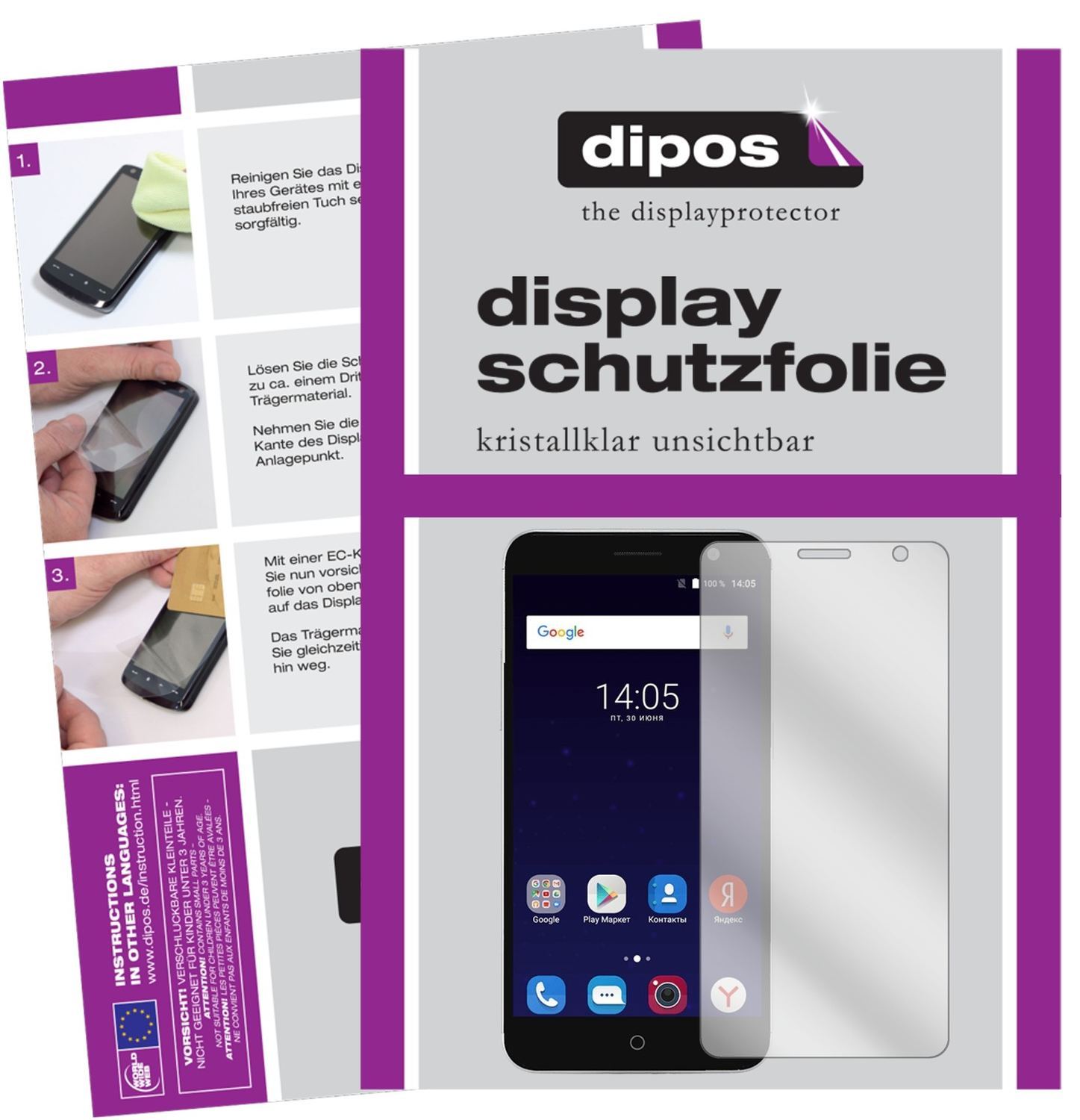 6x Schutzfolie klar für ZTE Blade V7 Plus Display- (1)