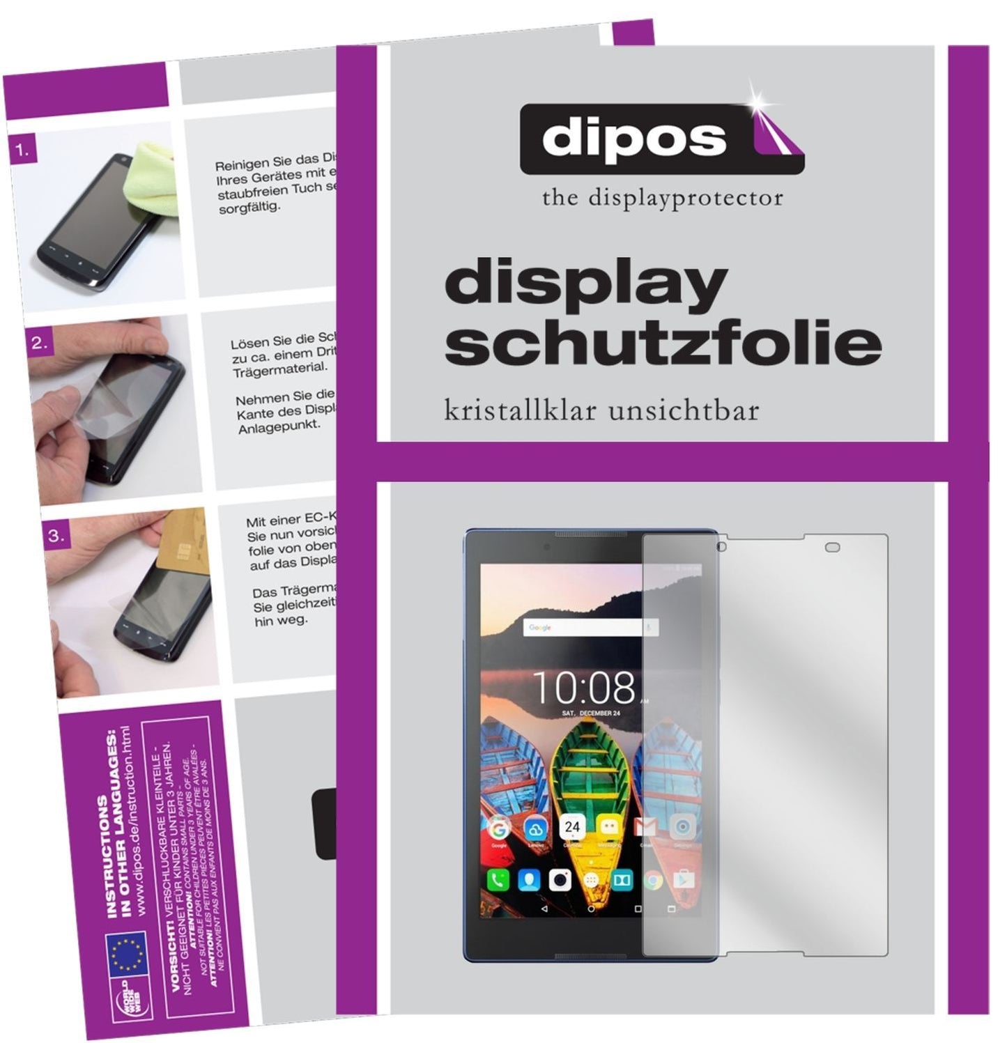 2x Schutzfolie klar für Lenovo Tab 3 8 TB3-850 Dis (1)