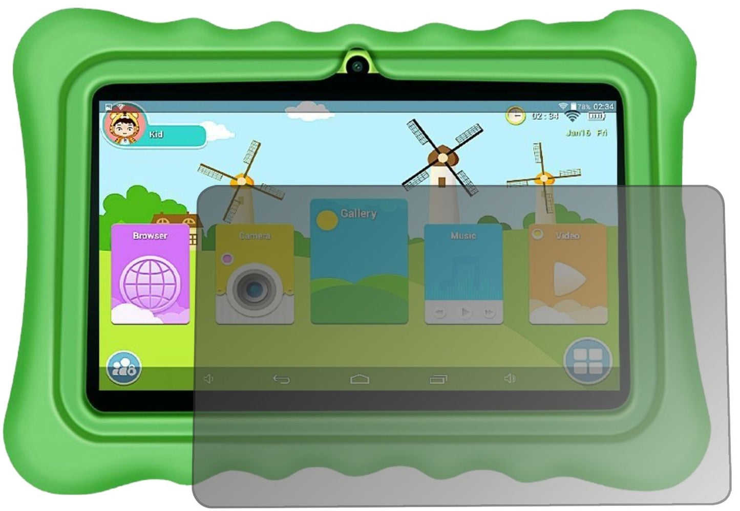 Blickschutzfolie für Yuntab Q88 Kids Tablet matt S (1)