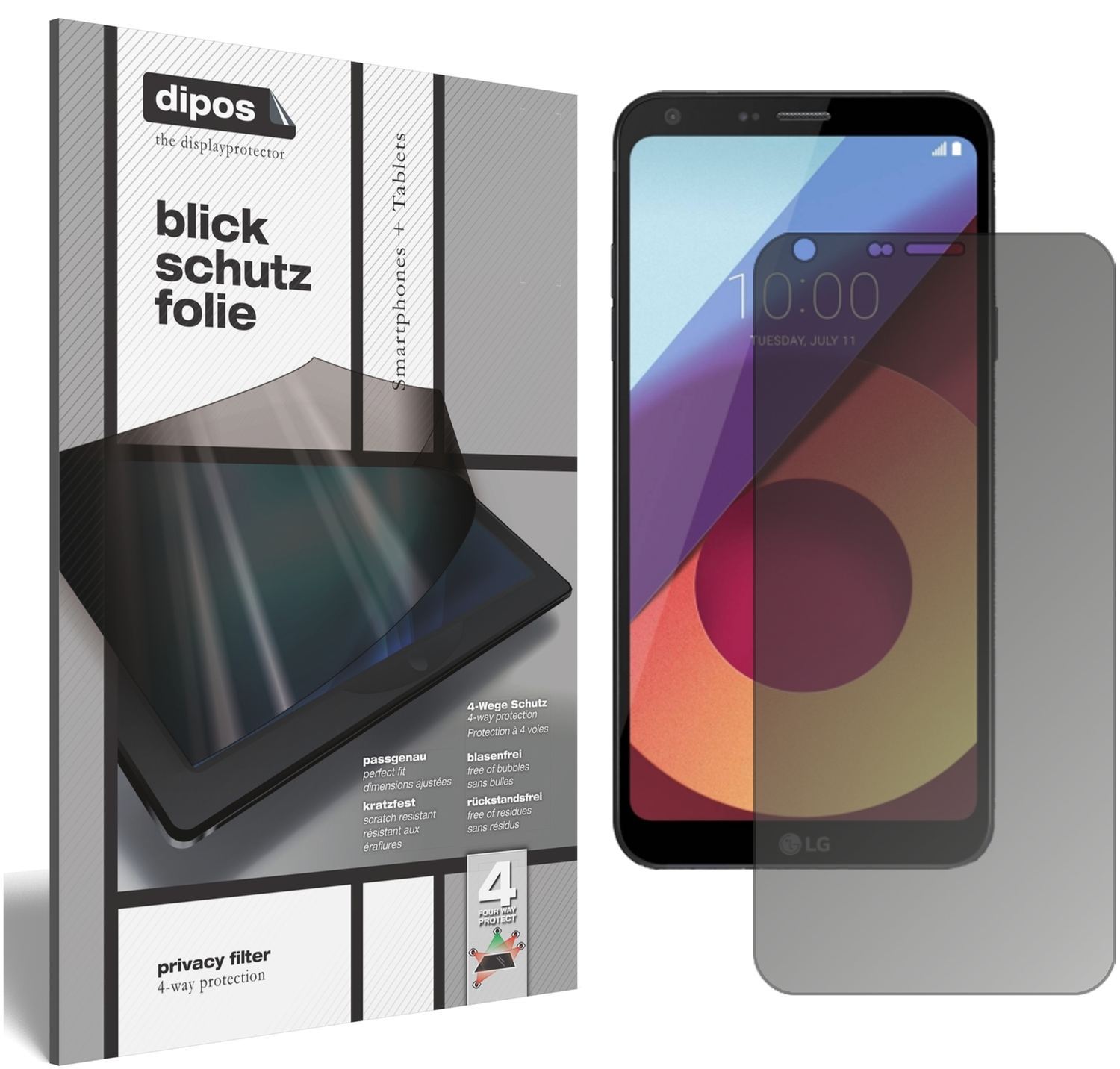 Blickschutzfolie für LG Q6 Alpha matt Schutzfolie  (1)