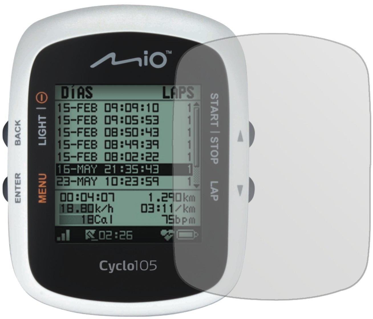 3x Schutzfolie matt für Mitac Mio Cyclo 105 HC Dis (2)