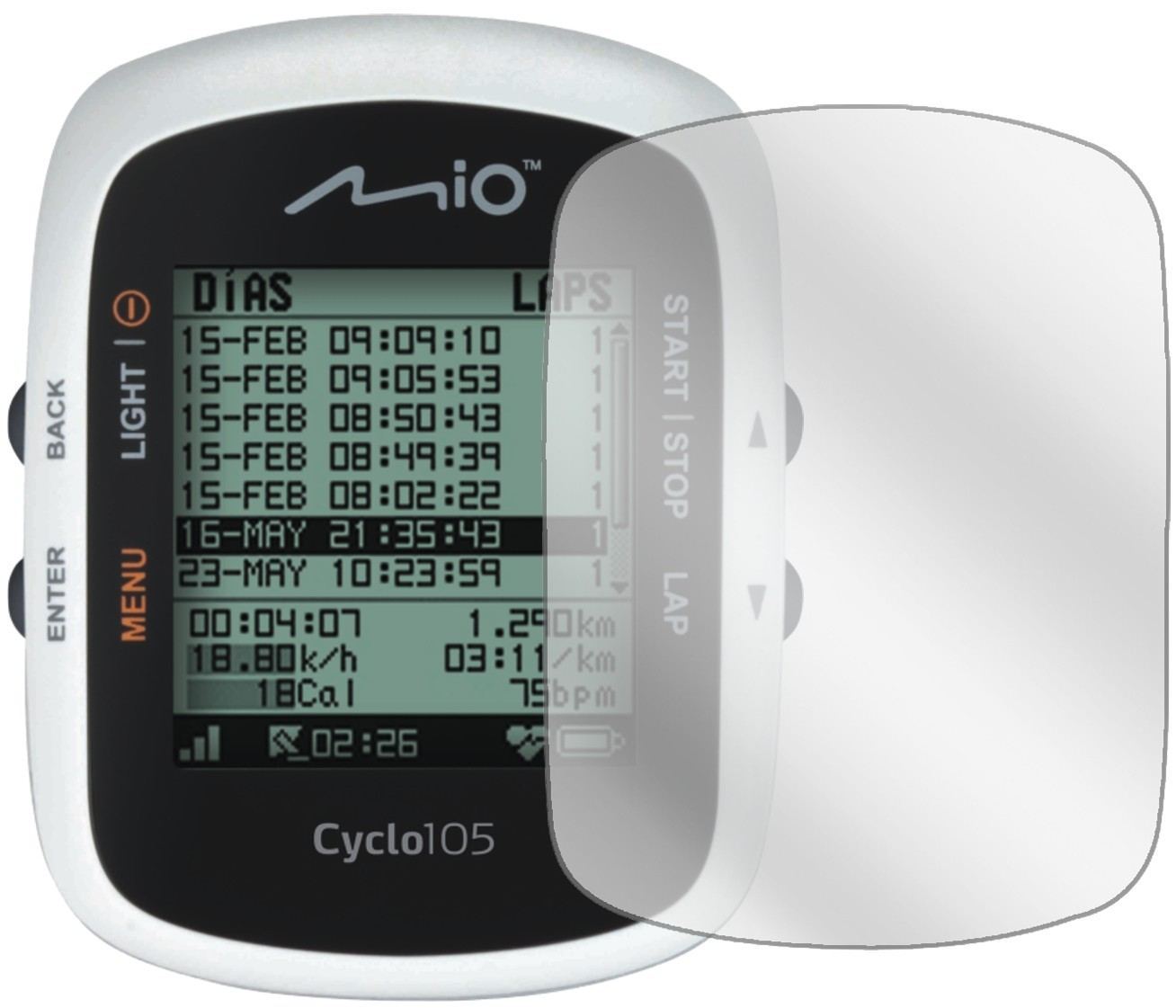 3x Schutzfolie klar für Mitac Mio Cyclo 105 HC Dis (2)