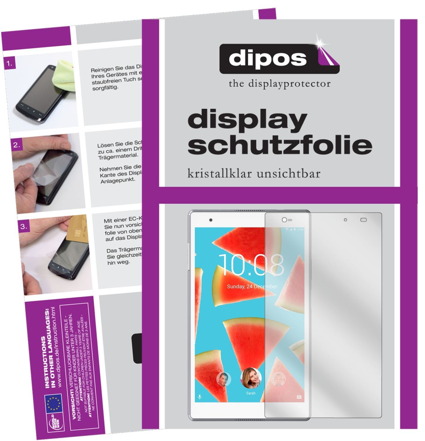 2x Schutzfolie klar für Lenovo Tab4 8 Plus TB-8704 (1)