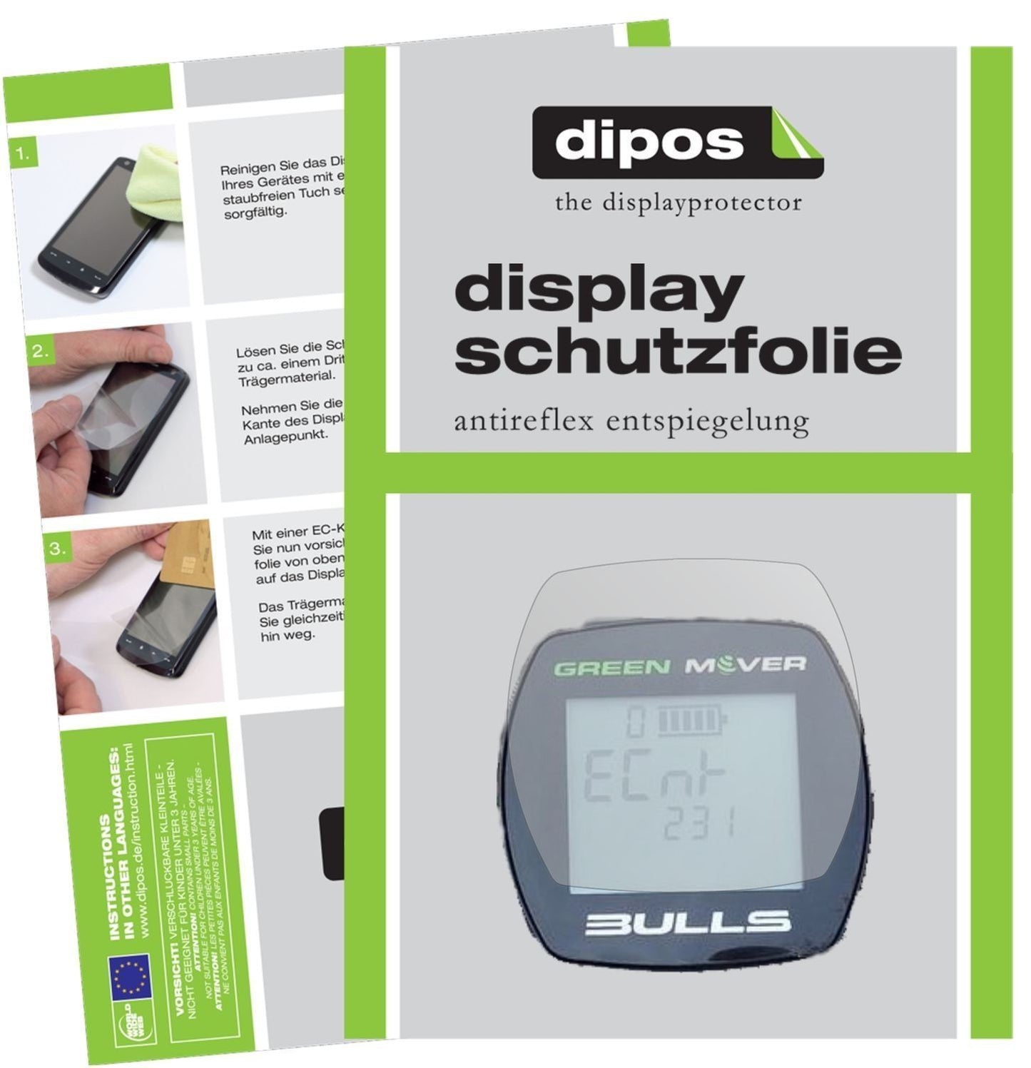 3x Schutzfolie matt für Bulls Green Mover Display- (1)