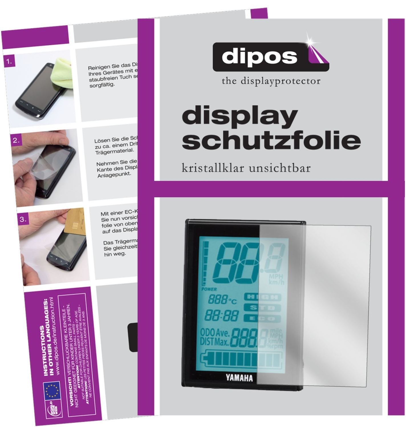 3x Schutzfolie klar für Yamaha LCD Display (E-Bike (1)