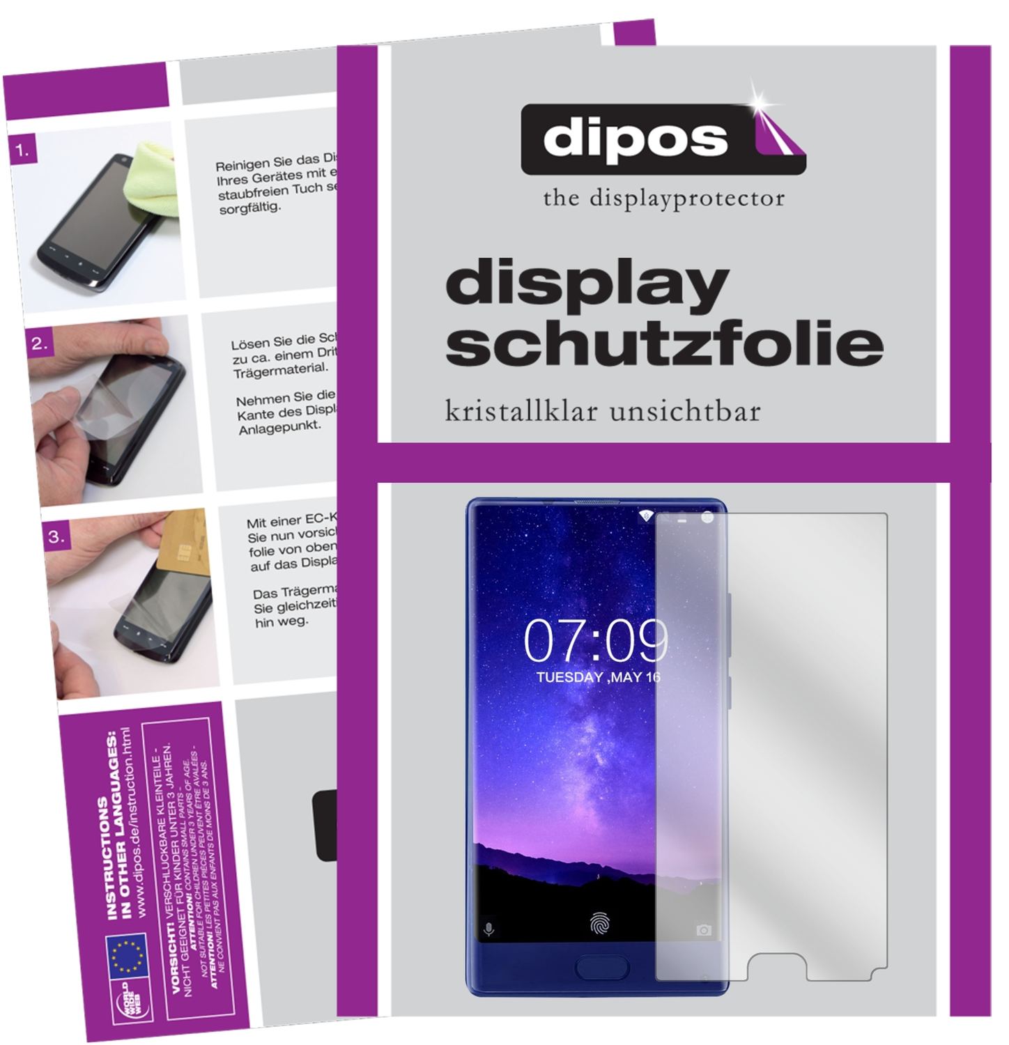 6x Schutzfolie klar für Doogee Mix (5,5 Zoll) Disp (1)