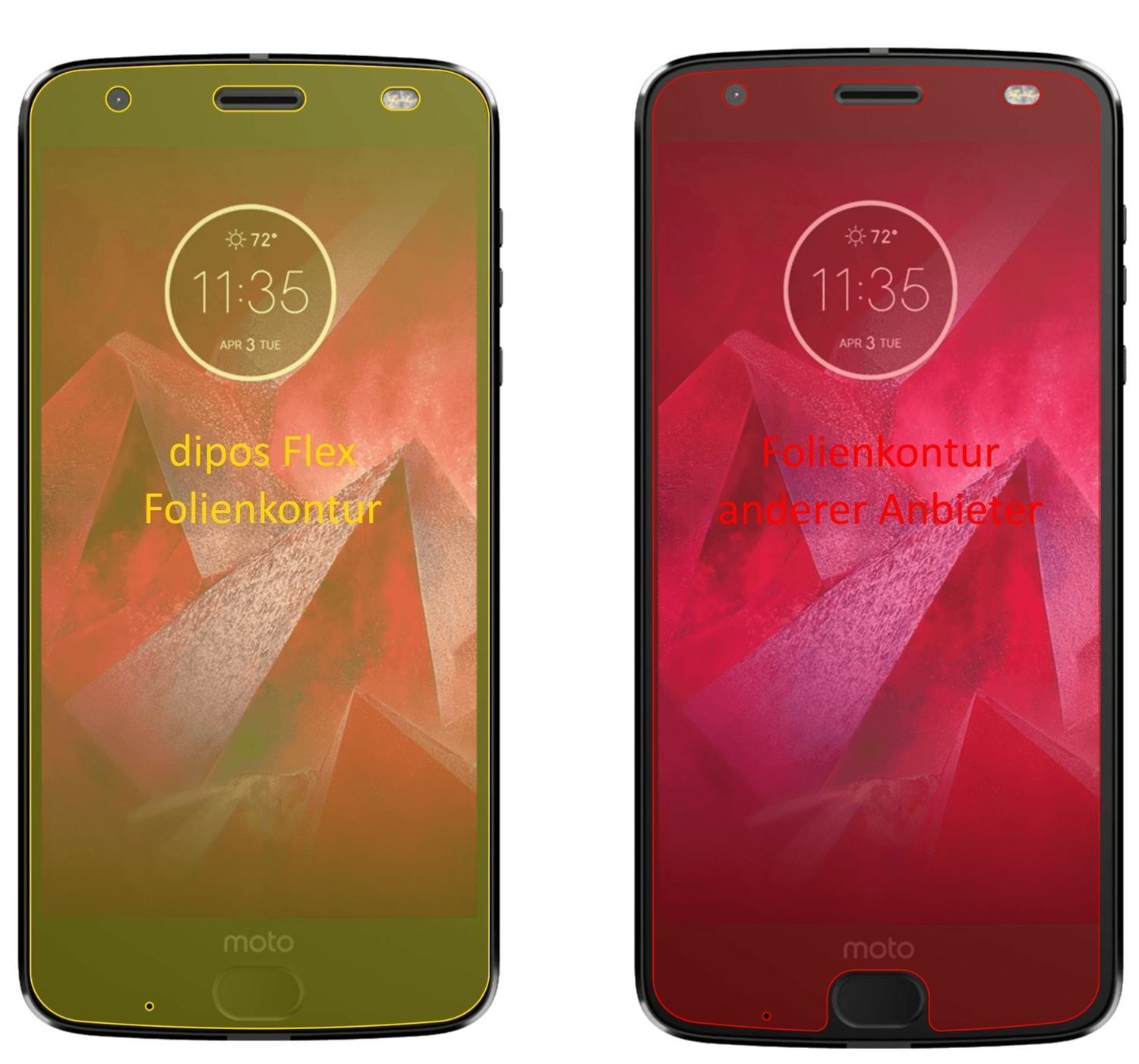 3x 3D Full Cover Schutzfolie für Lenovo Moto Z2 Pl (2)