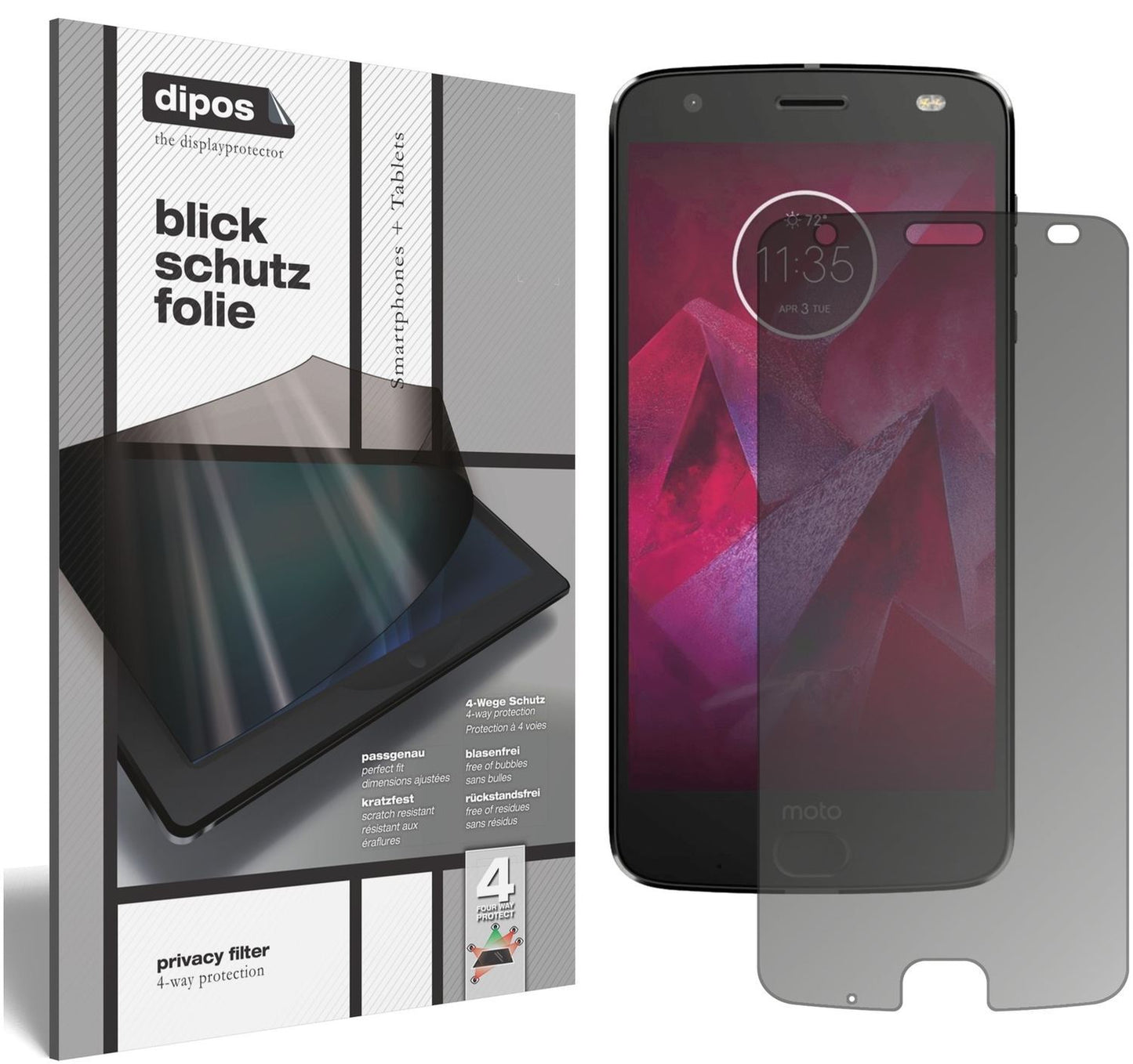 Blickschutzfolie für Lenovo Moto Z2 Play matt Schu (1)