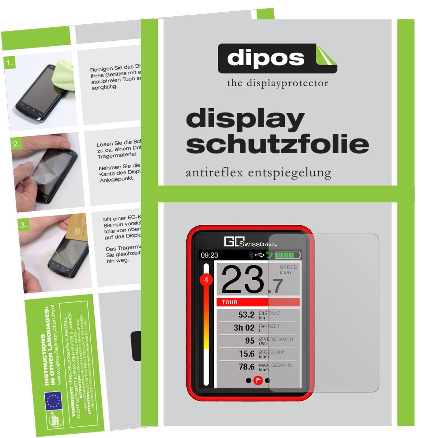 6x Schutzfolie matt für Go Swiss Drive Evo (E-Bike (1)