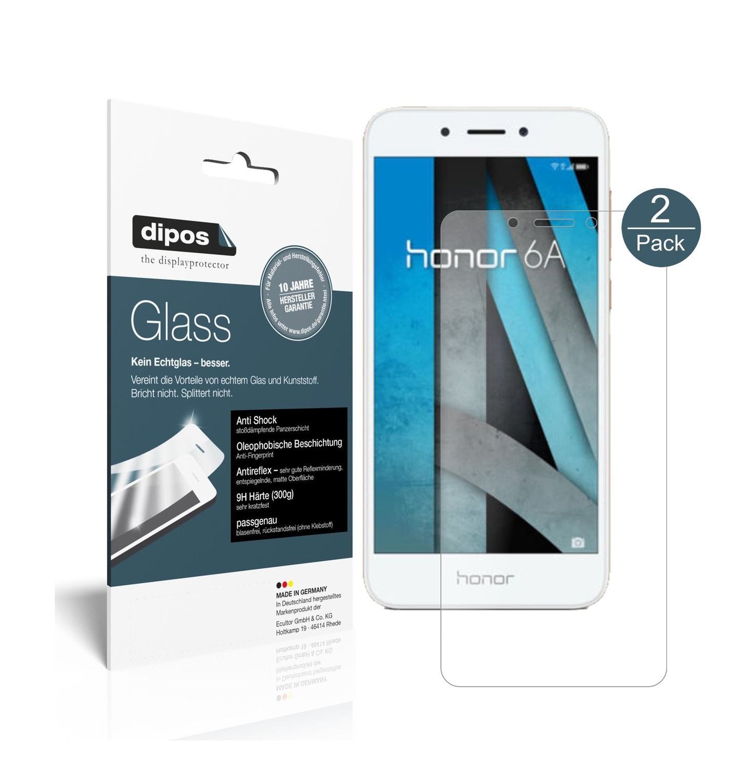 2x 9H Schutzfolie matt für Huawei Honor 6A Panzerf (1)