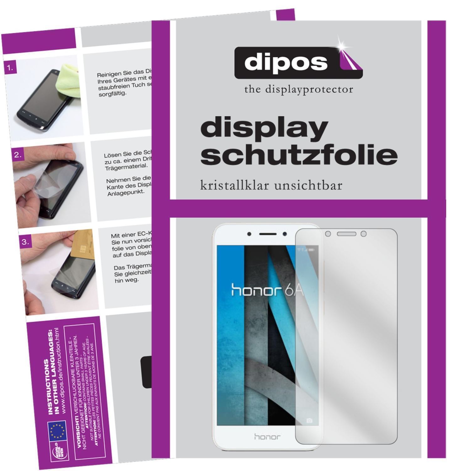 6x Schutzfolie klar für Huawei Honor 6A Display-Sc (1)
