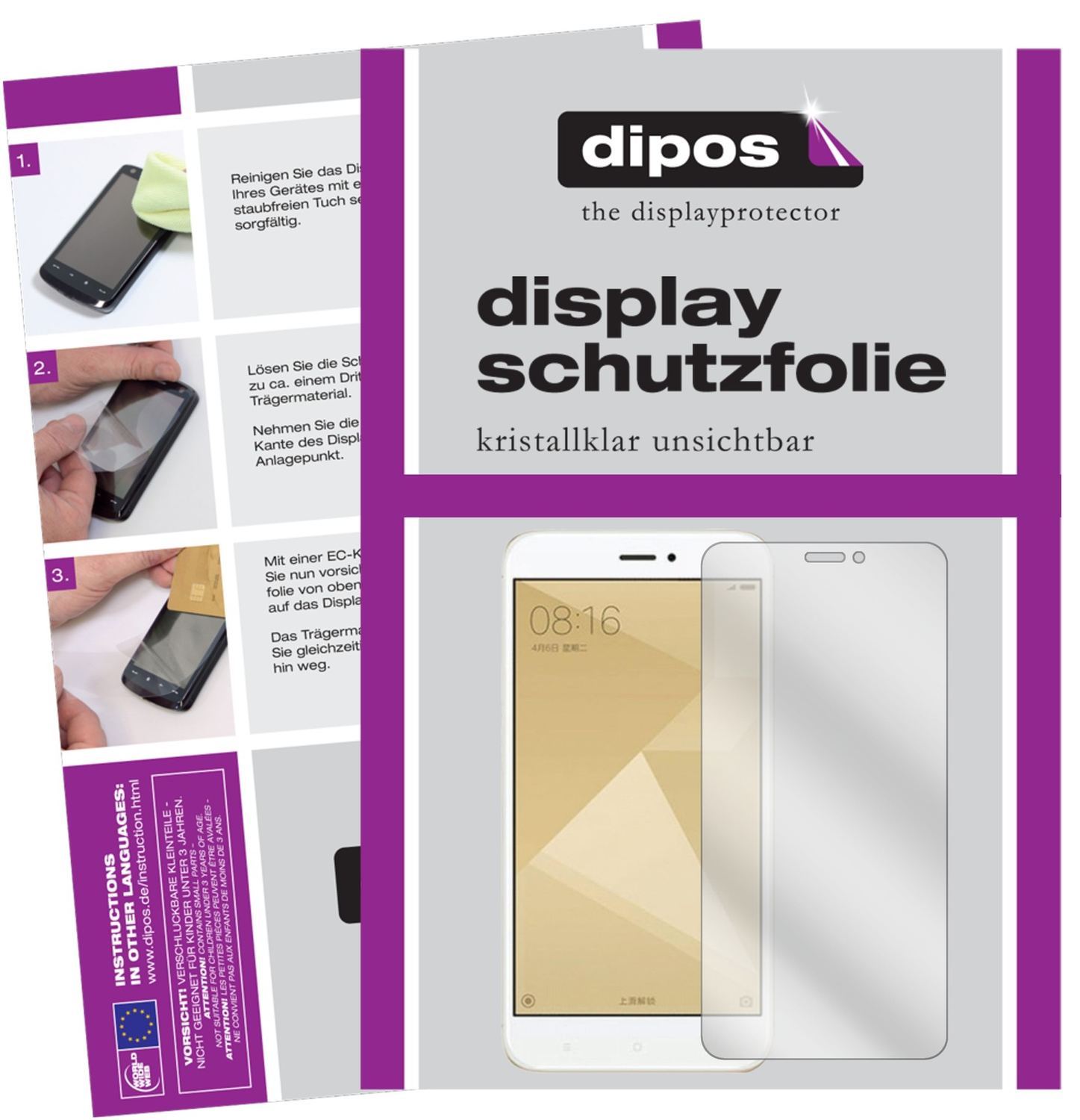 6x Schutzfolie klar für Xiaomi Redmi 4X Display-Sc (1)